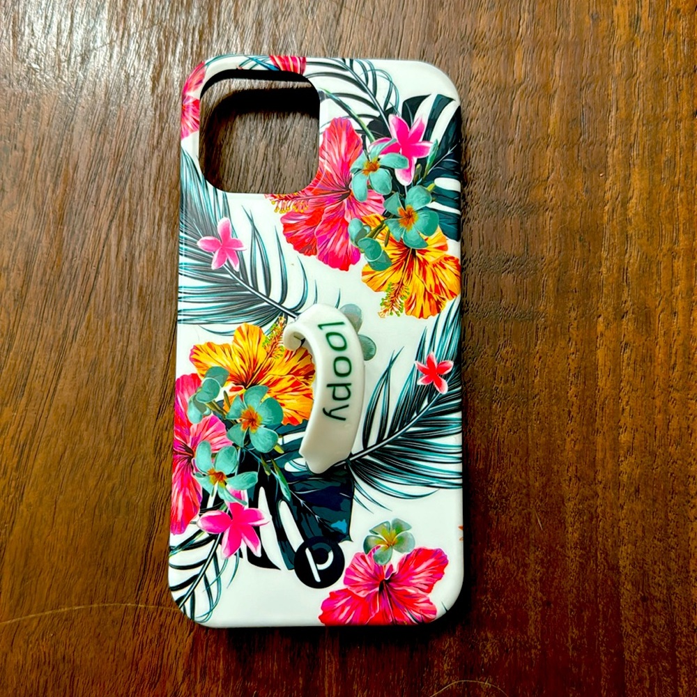COPY - Tropical floral iPhone 12 Pro loopy case for righty.